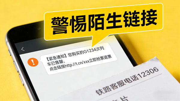 退票诈骗,假冒客服,钓鱼网站,短信链接